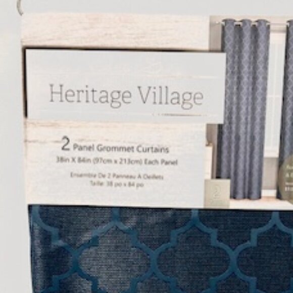 Heritage Village 2 Panel Grommet Curtains - Picture 5 of 6